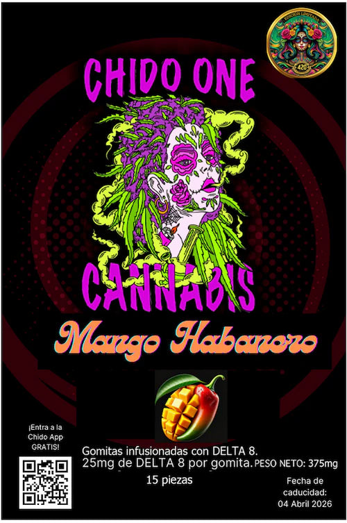 Chido One Cannabis | Gomitas | Delta 8 THC 375mg ó 50mg | 15 ó 2 piezas