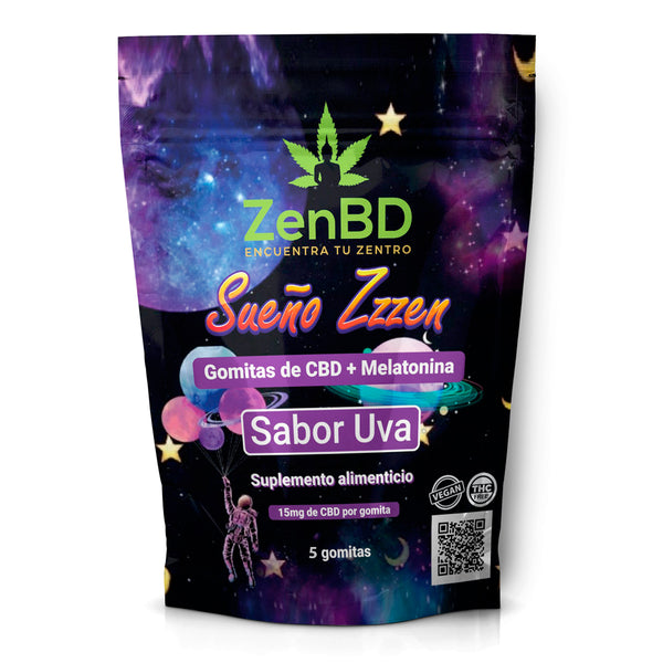 ZenBD | Sueño Zzzen Gomitas para dormir | CBD Espectro Completo con Melatonina |  450mg ó 75 mg | 30 ó 5 piezas