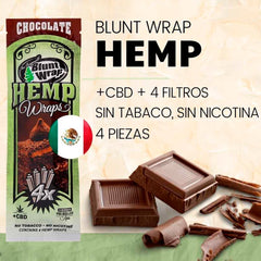 Blunt Wrap | Blunt Wrap 4x Hemp + CBD | 4 Sábanas y 4 Filtros